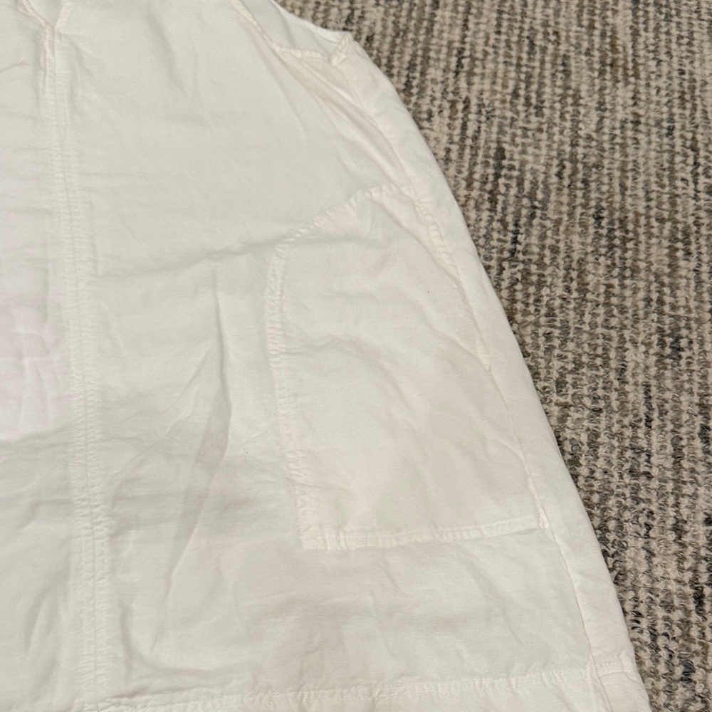 Splendid White Sleeveless V-Neck Cotton Mini Dress - Picture 5 of 6